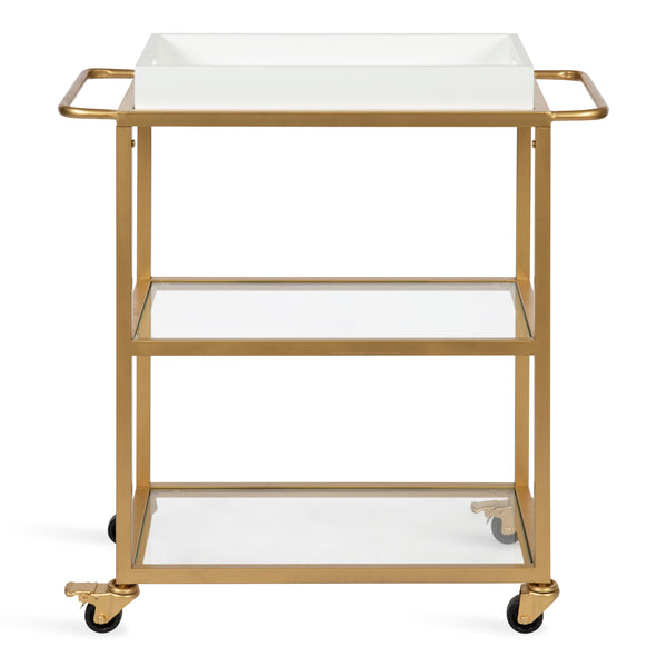 Kate & Laurel Giles Metal Bar Cart With Tray