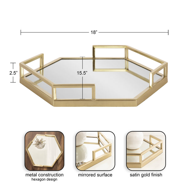 Kate & Laurel Gohana Hexagon Metal Tray