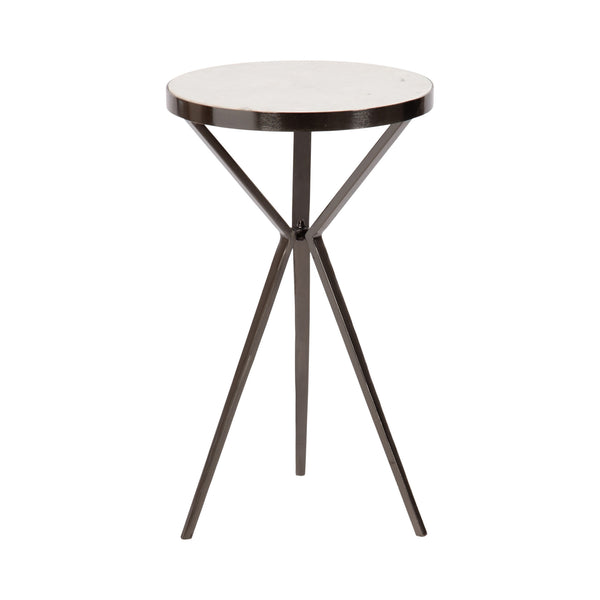 Kate & Laurel Gribben Round Marble Side Table