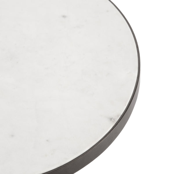 Kate & Laurel Gribben Round Marble Side Table