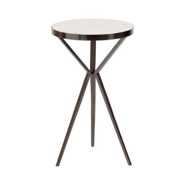 kate & laurel Gribben Round Marble Side Table