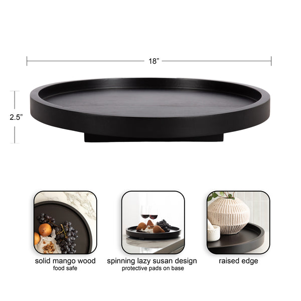 Kate & Laurel Halsey Round Lazy Susan Tray