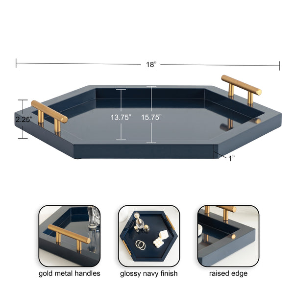 Kate & Laurel Halsey Wood Decorative Tray