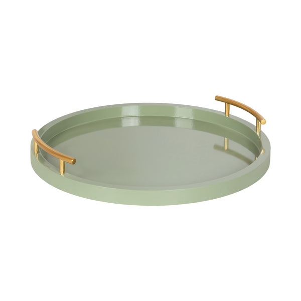 kate & laurel Halsey Wood Round Decorative Tray