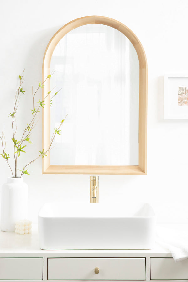 Kate & Laurel Hatherleigh Arch Wood Wall Mirror