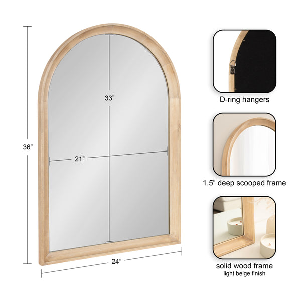 Kate & Laurel Hatherleigh Arch Wood Wall Mirror