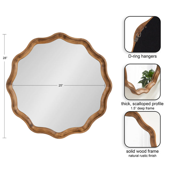 Kate & Laurel Hatherleigh Round Scallop Mirror