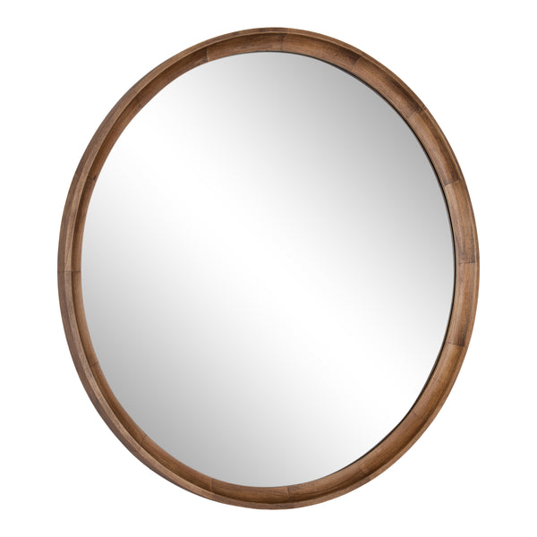 kate & laurel Hatherleigh Round Wood Wall Mirror