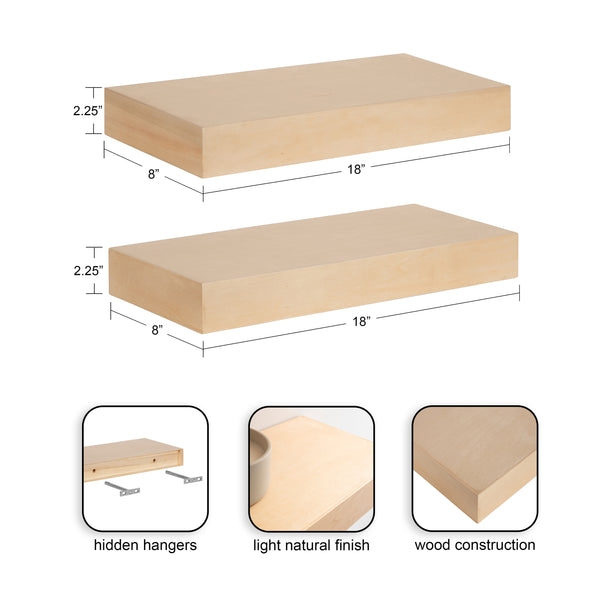 Kate & Laurel Havlock Wood Floating Shelves