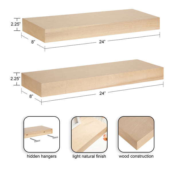 Kate & Laurel Havlock Wood Floating Shelves