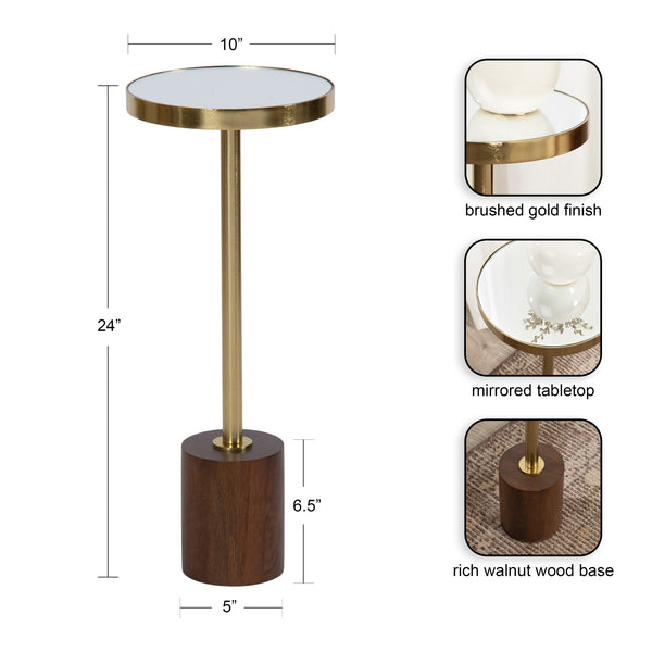 Kate & Laurel Hescott Mirrored Drink Table
