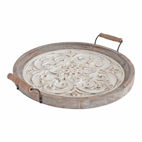 kate & laurel Hillrose Wood Decorative Tray