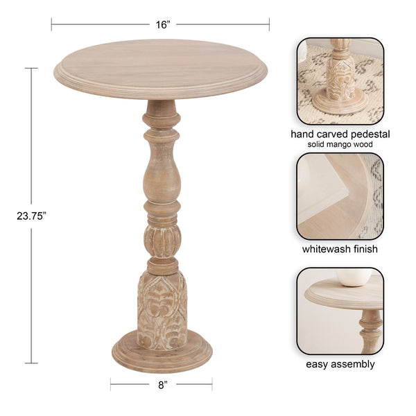 Kate & Laurel Hingham Wood Side Table