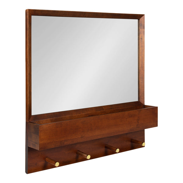 kate & laurel Hinter Wall Mirror with Shelf and Pegs