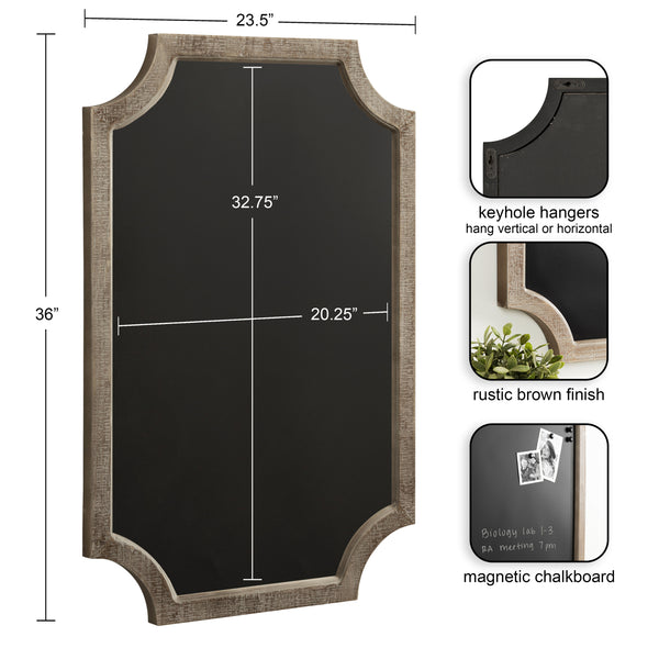 Kate & Laurel Hogan Framed Scallop Chalkboard