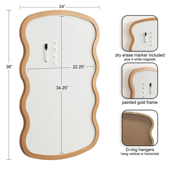 Kate & Laurel Holbrook Wavy Magnetic Dry Erase Board