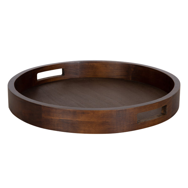 kate & laurel Hutton Round Wood Tray