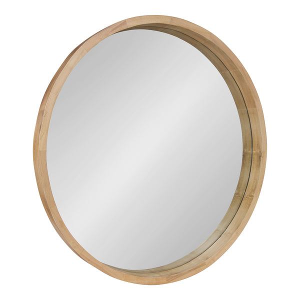 kate & laurel Hutton Round Wood Wall Mirror