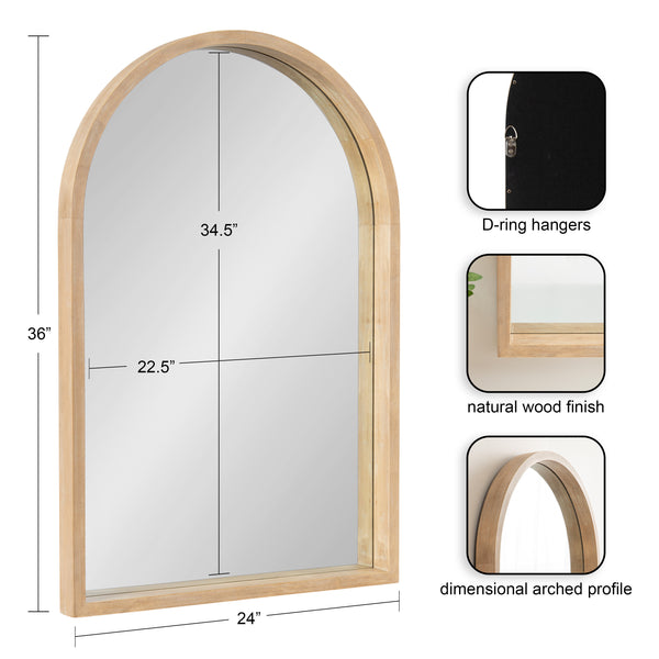 Kate & Laurel Hutton Wood Framed Arch Mirror