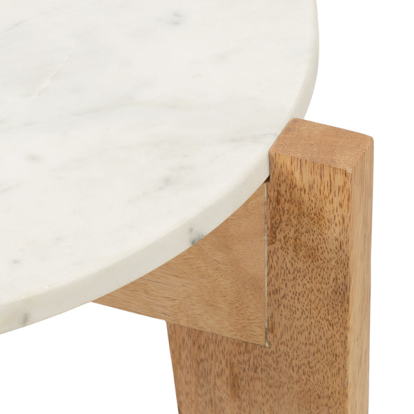 Kate & Laurel Icelyn Marble Side Table