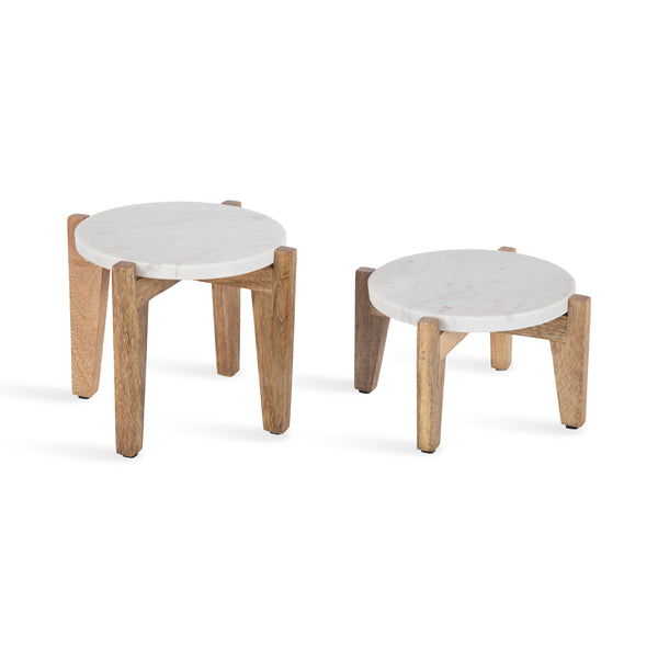 Kate & Laurel Icelyn Round Plant Stand Set