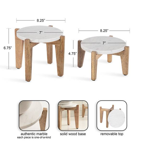 Kate & Laurel Icelyn Round Plant Stand Set