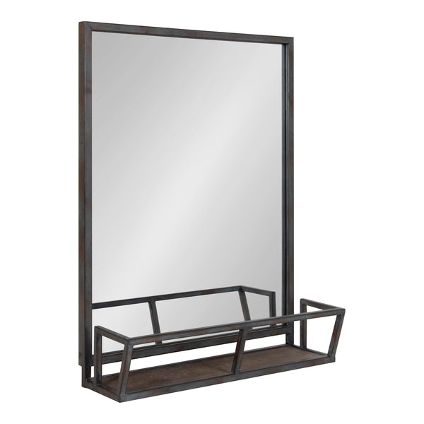 kate & laurel Jackson Metal Framed Mirror with Shelf