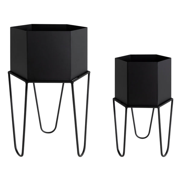 Kate & Laurel Jarvan Metal Freestanding Planter Set