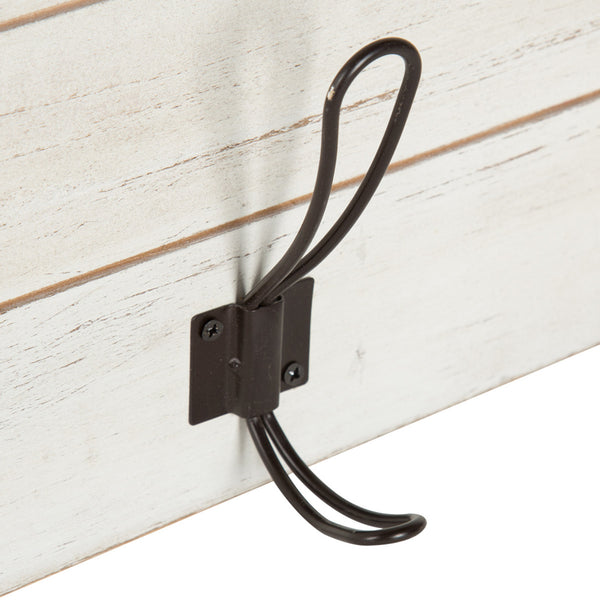 Kate & Laurel Jeran Wood Wall Shelf With Hooks