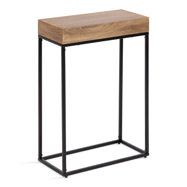 kate & laurel Karlsen Wood and Metal Slim Side Table