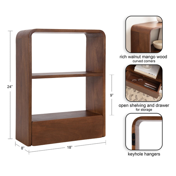 Kate & Laurel Kato Wall Shelf With Drawer