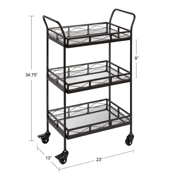 Kate & Laurel Ketia Metal Tray Bar Cart