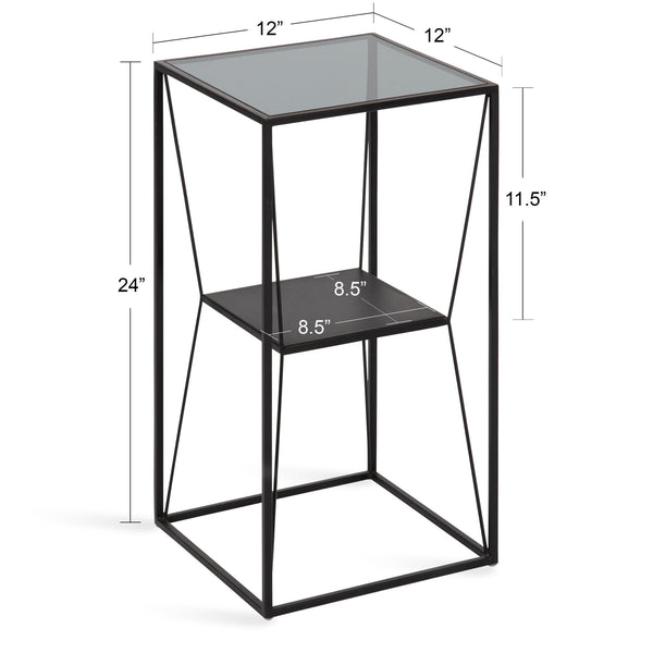 Kate & Laurel Knight Metal Glass Side Table