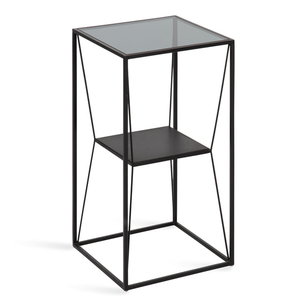 kate & laurel Knight Metal Glass Side Table