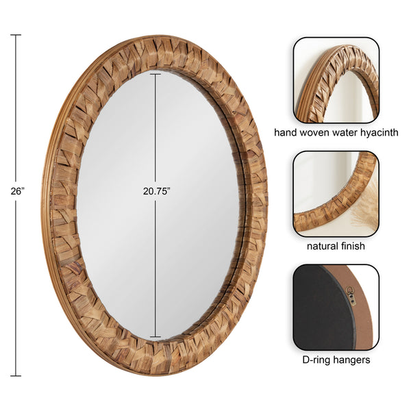 Kate & Laurel Laalima Woven Round Mirror