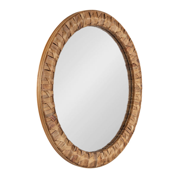 kate & laurel Laalima Woven Round Mirror