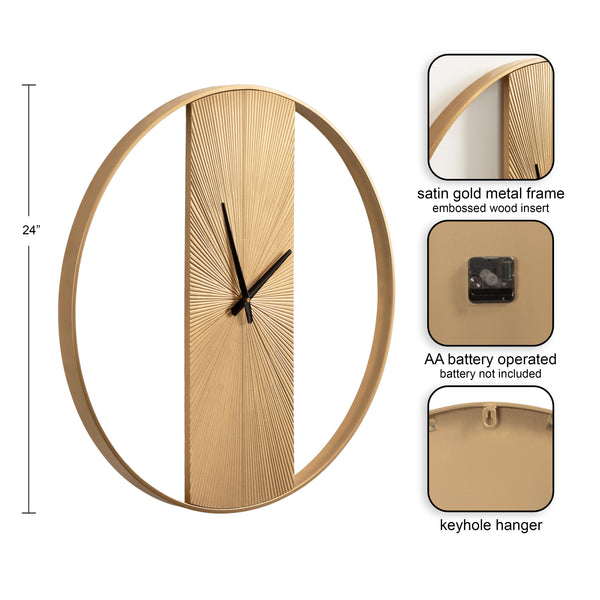 Kate & Laurel Ladd Round Numberless Wall Clock