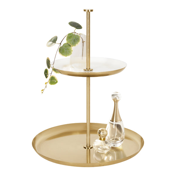 Kate & Laurel Laranya Tiered Round Decorative Tray