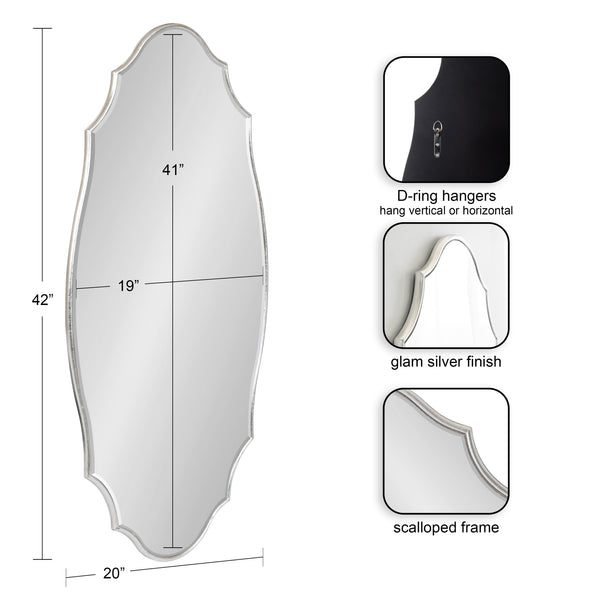 Kate & Laurel Leanna Scalloped Oval Wall Mirror