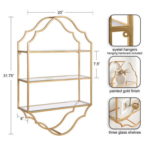 Kate & Laurel Leanna Tiered Wall Shelf
