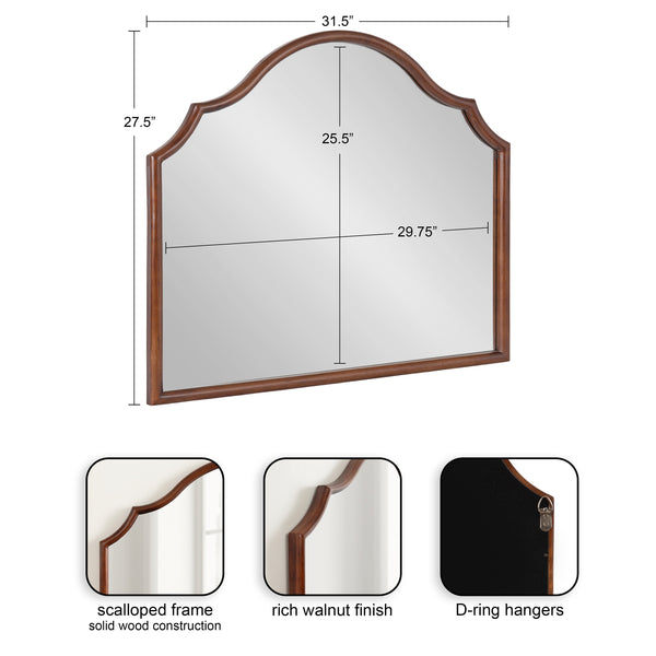 Kate & Laurel Leanna Wood Arched Mirror