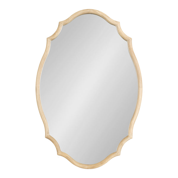 kate & laurel Leanna Wood Scalloped Oval Mirror