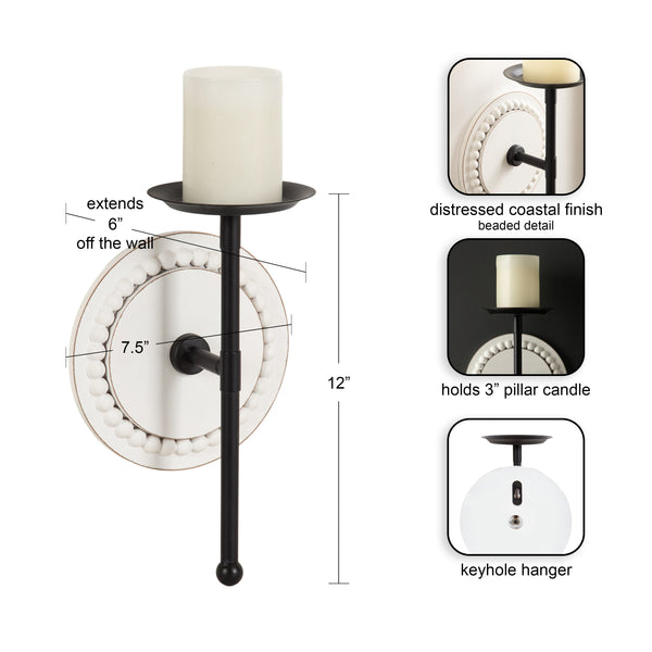 Kate & Laurel Letta Wood/Metal Sconce