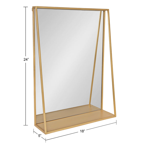 Kate & Laurel Lintz Metal Framed Mirror With Shelf