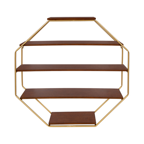 Kate & Laurel Lintz Octagon Floating Wall Shelf