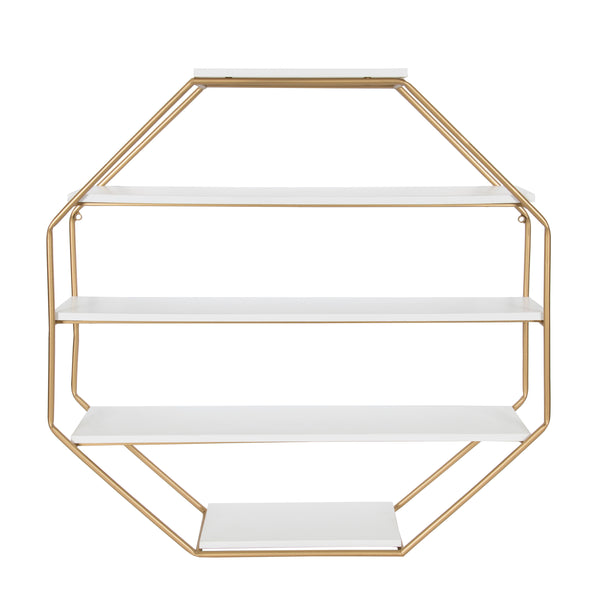 kate & laurel Lintz Octagon Floating Wall Shelf