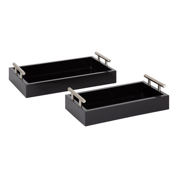 kate & laurel Lipton Rectangle Wood Tray Set