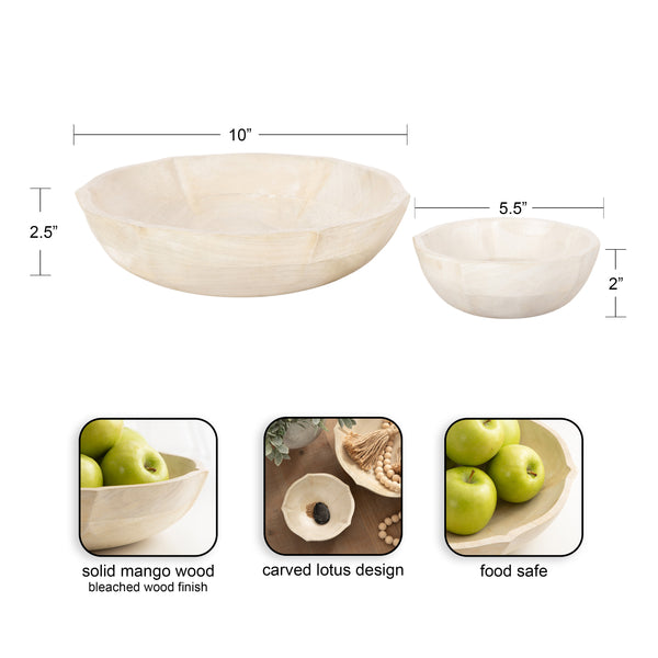 Kate & Laurel Lorah Wood Bowl Set