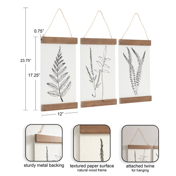 Kate & Laurel Lory Hanging Art Plaque Set