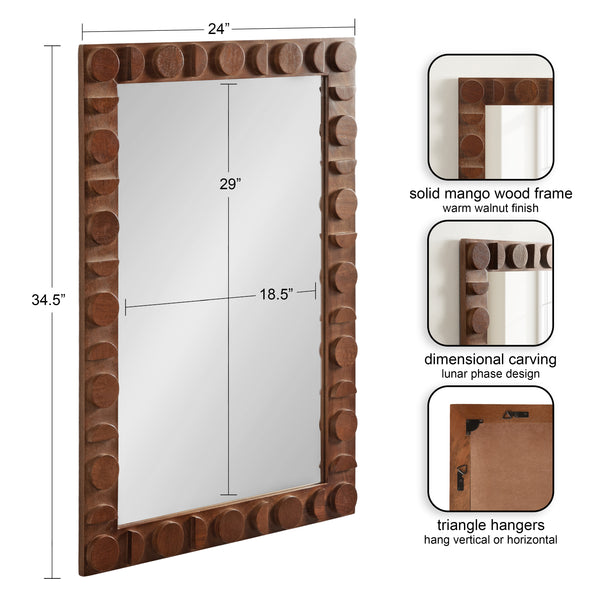 Kate & Laurel Lunara Wood Rectangle Mirror